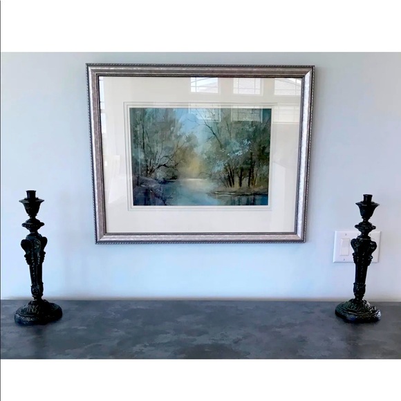 Black & Verdigris Metal Candlesticks use with or without Clear Glass Globes NEW - Picture 2 of 7